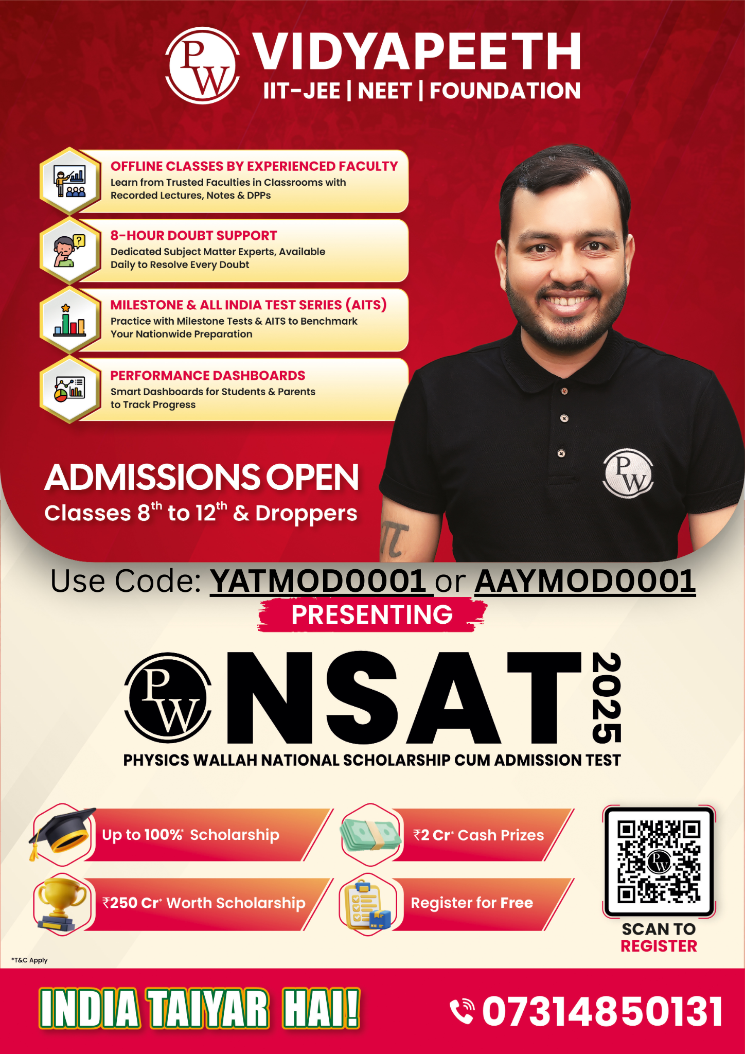 PW NSAT - National Scholarship Aptitude Test Poster